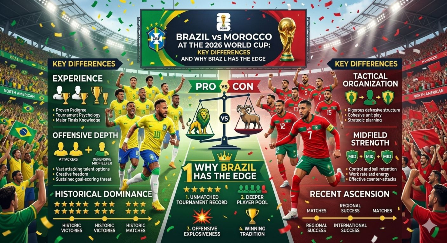 Brazil vs Morocco at the 2026 World Cup: Key Differences and Why Brazil Has the Edge